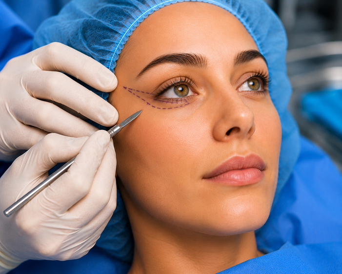 Surgeon consulting a patient about Cat Eye Surgery